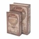 SET 2 CAJAS LIBRO VOLANDO ALREDEDOR DEL MUNDO MADERA 18X7X27 CM.