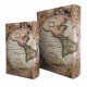 SET 2 CAJAS LIBRO MUNDO MADERA 21X7X30 CM.