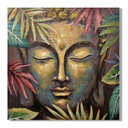 CUADRO CARA BUDA PINTURA ORIENTAL 100X2X100 CM.