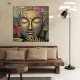 CUADRO CARA BUDA PINTURA ORIENTAL 100X2X100 CM.