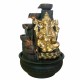 FUENTE GANESHA CON LUZ AMARILLA RESINA ORIENTAL 27X27X41 CM.