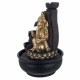 FUENTE GANESHA CON LUZ AMARILLA RESINA ORIENTAL 27X27X41 CM.