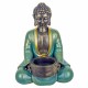 FIGURA CANDELABRO BUDA SENTADO RESINA ORIENTAL 10.5X8.5X14.50 CM.