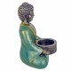 FIGURA CANDELABRO BUDA SENTADO RESINA ORIENTAL 10.5X8.5X14.50 CM.