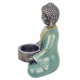 FIGURA CANDELABRO BUDA SENTADO RESINA ORIENTAL 10.5X8.5X14.50 CM.