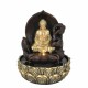 FUENTE BUDA CON LUZ RESINA ORIENTAL 20X20X27 CM.