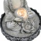 FUENTE BUDA CON LUZ RESINA ORIENTAL 20X20X27 CM.