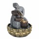 FUENTE BUDA CON LUZ RESINA ORIENTAL 20X20X26 CM.