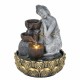 FUENTE BUDA CON LUZ RESINA ORIENTAL 20X20X26 CM.