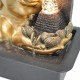 FUENTE BUDA DORADO CON LUZ RESINA ORIENTAL 30X22X39 CM.