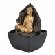 FUENTE BUDA DORADO CON LUZ RESINA ORIENTAL 13X12.50X18 CM.