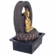 FUENTE BUDA DORADO CON LUZ RESINA ORIENTAL 30X22X40 CM.