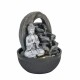 FUENTE BUDA CON LUZ RESINA ORIENTAL 21X21X25 CM.