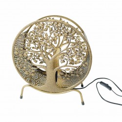 LÁMPARA SOBREMESA ÁRBOL DE LA VIDA ORIENTAL METAL 30X12X35 CM.