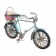 SET 2 FIGURAS BICICLETA CON CESTA DE FLORES MARGARITAS RETRO METAL 23X7X14 CM.