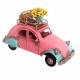 SET 2 FIGURAS COCHE FLORES HIPPIE RETRO METAL 16X7.5X10 CM.