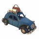 SET 2 FIGURAS COCHE CON MALETA RETRO METAL 25.5X11X15.50 CM.