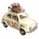 SET 2 FIGURAS COCHE FLORES HIPPIE CON GUITARRA RETRO METAL 26X12X17.50 CM.