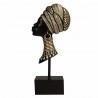 FIGURA CABEZA AFRICANA MUJER RESINA 13X6X28 CM.