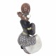 FIGURA MUJER AFRICANA ARRODILLADA CON HIJA ESTILO MATERNAL RESINA 11X7X20 CM.