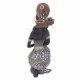 FIGURA MUJER AFRICANA ARRODILLADA CON HIJA ESTILO MATERNAL RESINA 11X7X20 CM.