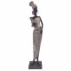 FIGURA MUJER AFRICANA PLANTADA CON JARRÓN RESINA 7X5X33 CM.