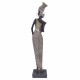 FIGURA MUJER AFRICANA PLANTADA CON JARRÓN RESINA 7X5X33 CM.