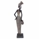 FIGURA MUJER AFRICANA PLANTADA CON JARRÓN RESINA 10X6.5X40 CM.