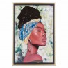 CUADRO MUJER AFRICANA CON PENDIENTES PINTURA 44.50X3.3X64.50 CM.