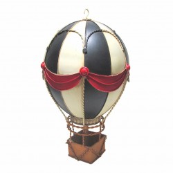 FIGURA COLGANTE GLOBO AEROSTÁTICO RETRO METAL 25X25X41 CM.