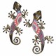 SET 2 APLIQUES PARED LAGARTO COLORES METAL 37.50X17X1 CM.