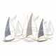 ADORNO PLACA PARED BARCOS VELEROS CON GAVIOTAS METAL 102X3X60 CM.