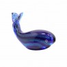 FIGURA PISAPAPELES BALLENA AZUL VIDRIO 16X6X10 CM.