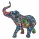 FIGURA ELEFANTE MULTICOLOR RESINA 27X11X29.50 CM.