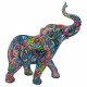 FIGURA ELEFANTE MULTICOLOR RESINA 27X11X29.50 CM.