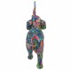 FIGURA ELEFANTE MULTICOLOR RESINA 27X11X29.50 CM.