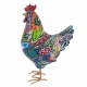 FIGURA GALLINA MULTICOLOR RESINA 11X7X17 CM.