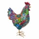 FIGURA GALLINA MULTICOLOR RESINA 12X8X20 CM.