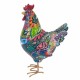 FIGURA GALLINA MULTICOLOR RESINA 12X8X20 CM.