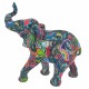 FIGURA ELEFANTE MULTICOLOR RESINA 23X9X23 CM.