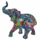 FIGURA ELEFANTE MULTICOLOR RESINA 20X9X21 CM.