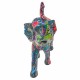 FIGURA ELEFANTE MULTICOLOR RESINA 20X9X21 CM.