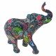 FIGURA ELEFANTE MULTICOLOR RESINA 20X9X21 CM.