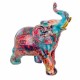 FIGURA ELEFANTE MULTICOLOR RESINA 10X4.5X10 CM.