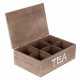 CAJA CON 6 DIVISIONES TÉ E INFUSIONES PECES MARINERO MADERA 24X16X8 CM.