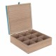 CAJA CON 9 DIVISIONES TÉ E INFUSIONES FLOR DE LOTO ORIENTAL MADERA 24X24X8 CM.