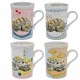 SET 4 TAZAS MUGS GATOS EN CAJA DE REGALO PORCELANA 11X8X11 CM.