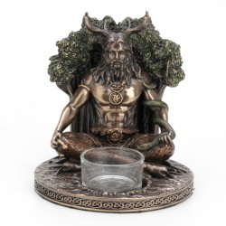 FIGURA DIOS CELTA CERNUNNOS RESINA BRONCE 12X12X13.50 CM.