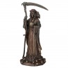 FIGURA SANTA MUERTE RESINA BRONCE 13X11X28 CM.