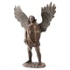 FIGURA ARCÁNGEL SAN MIGUEL CON ESCUDO Y ESPADA RESINA BRONCE 60X24X73 CM.